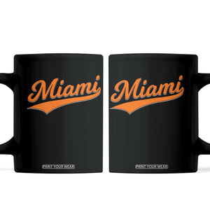 Vintage Miami Coffee Mug Florida FL Varsity Script Retro Vintage Athletic Sports TS10 Black Print Your Wear