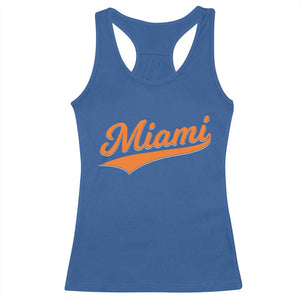 Vintage Miami Racerback Tank Top Florida FL Varsity Script Retro Vintage Athletic Sports TS10 Royal Blue Print Your Wear