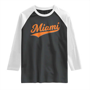Vintage Miami Raglan Shirt Florida FL Varsity Script Retro Vintage Athletic Sports TS10 Black White Print Your Wear