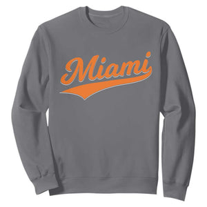 Vintage Miami Sweatshirt Florida FL Varsity Script Retro Vintage Athletic Sports TS10 Charcoal Print Your Wear