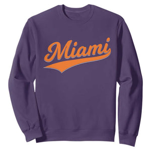 Vintage Miami Sweatshirt Florida FL Varsity Script Retro Vintage Athletic Sports TS10 Purple Print Your Wear