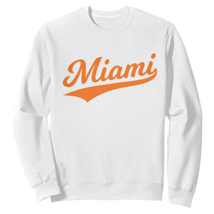 Vintage Miami Sweatshirt Florida FL Varsity Script Retro Vintage Athletic Sports TS10 White Print Your Wear