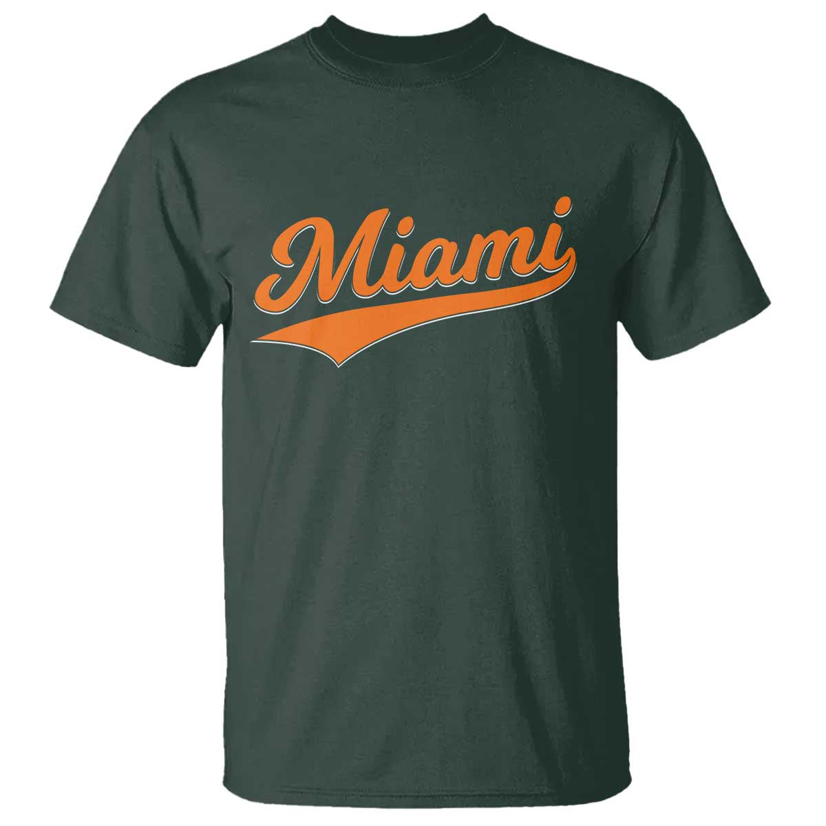 Vintage Miami T Shirt Florida FL Varsity Script Retro Vintage Athletic Sports TS10 Dark Forest Green Print Your Wear