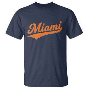 Vintage Miami T Shirt Florida FL Varsity Script Retro Vintage Athletic Sports TS10 Navy Print Your Wear