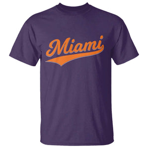 Vintage Miami T Shirt Florida FL Varsity Script Retro Vintage Athletic Sports TS10 Purple Print Your Wear