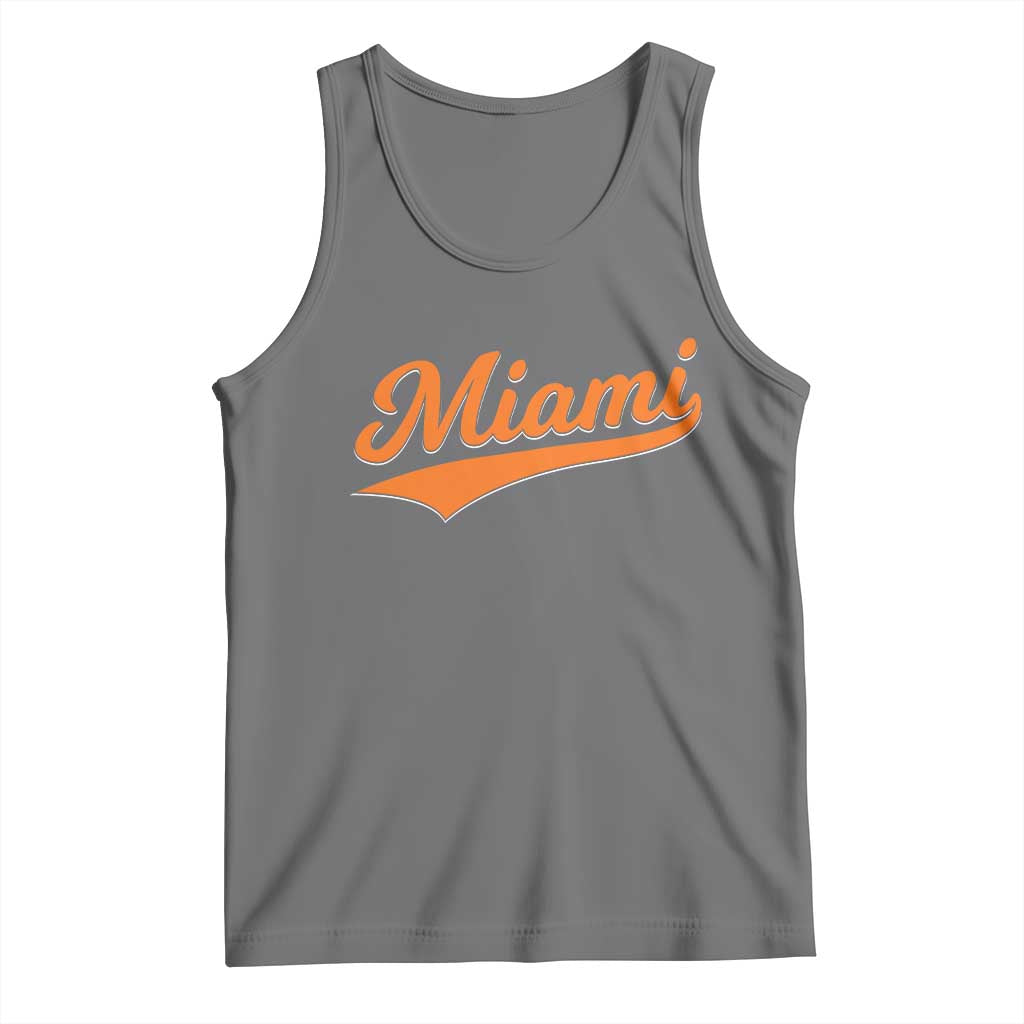 Vintage Miami Tank Top Florida FL Varsity Script Retro Vintage Athletic Sports TS10 Black Heather Print Your Wear