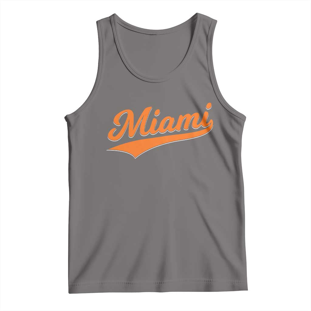 Vintage Miami Tank Top Florida FL Varsity Script Retro Vintage Athletic Sports TS10 Deep Heather Print Your Wear