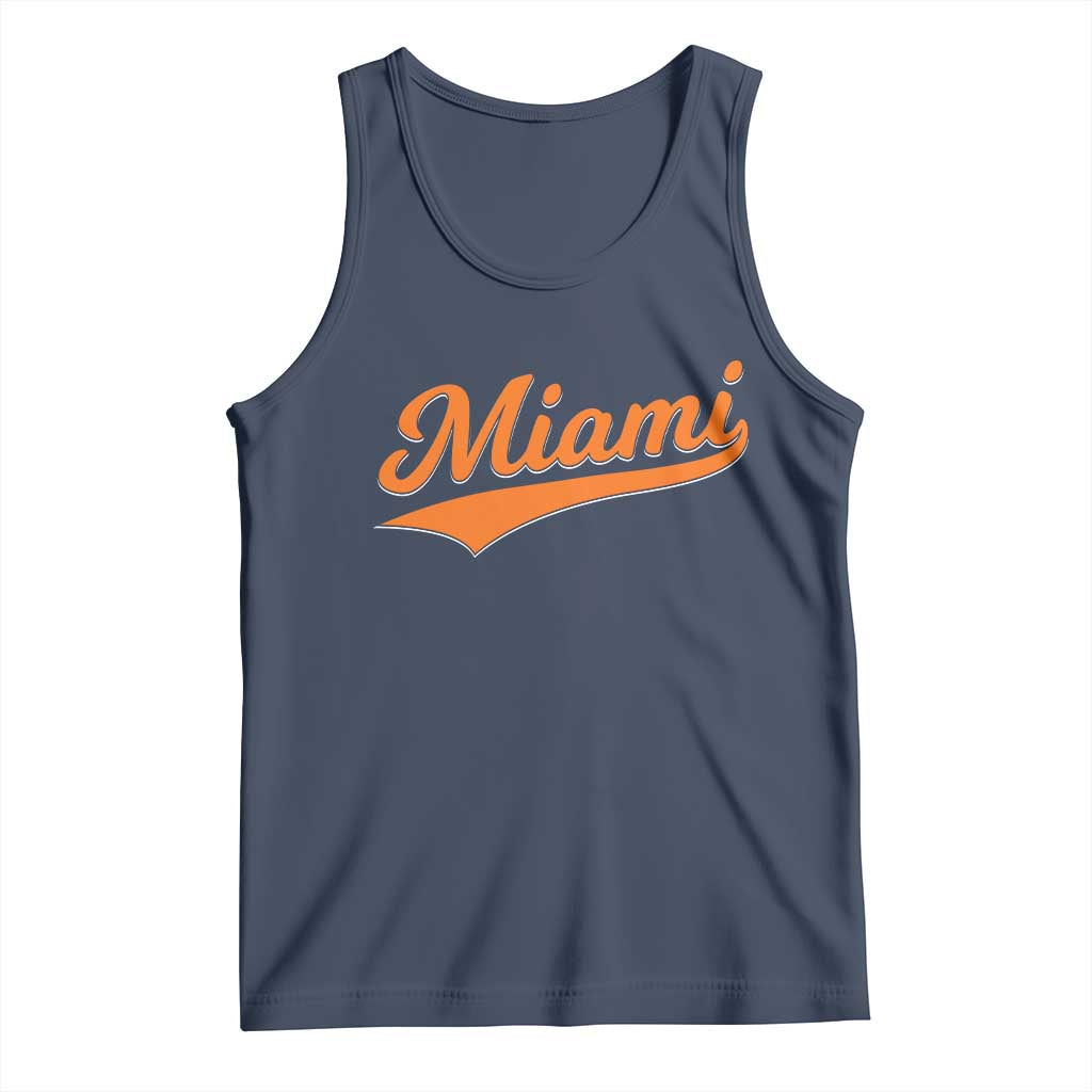 Vintage Miami Tank Top Florida FL Varsity Script Retro Vintage Athletic Sports TS10 Navy Print Your Wear