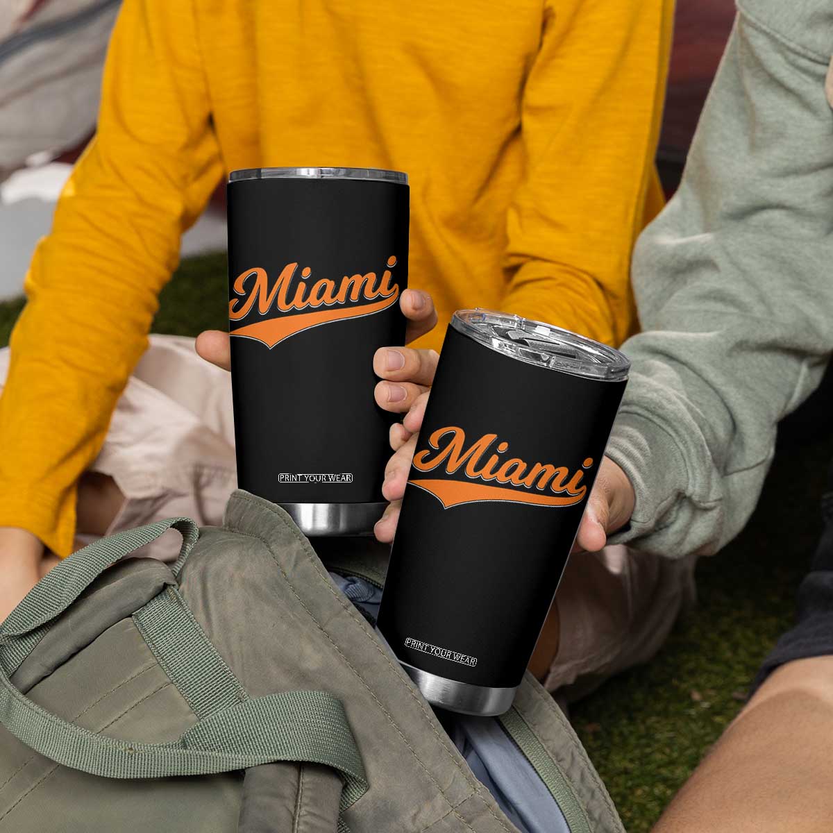 Vintage Miami Tumbler Cup Florida FL Varsity Script Retro Vintage Athletic Sports TS10 Print Your Wear