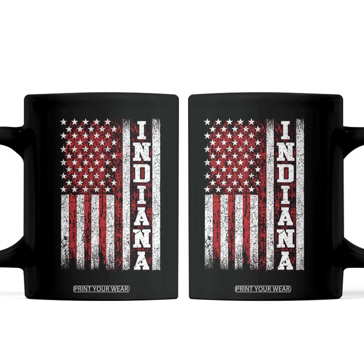 Indiana Fan Coffee Mug Classic Retro City USA Flag Patriotic American TS10 Black Print Your Wear