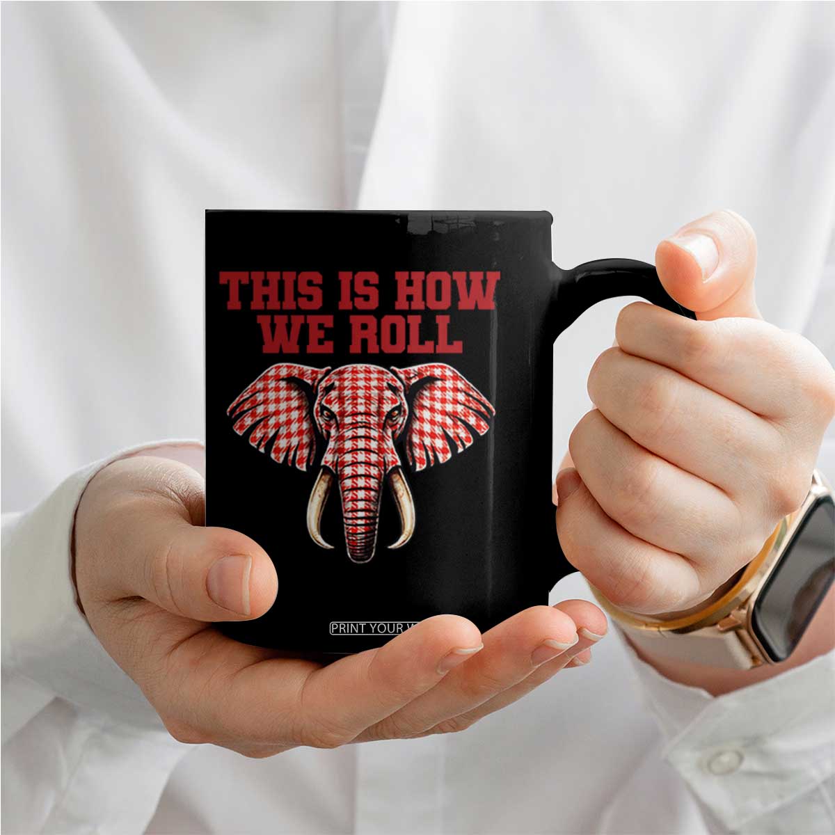 Alabama Fan Coffee Mug This Is How We Roll Elephant Bama Mascot Game Day TS10 Print Your Wear