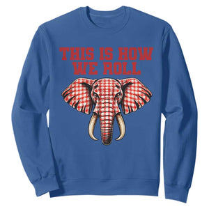 Alabama Fan Sweatshirt This Is How We Roll Elephant Bama Mascot Game Day TS10 Royal Blue Print Your Wear