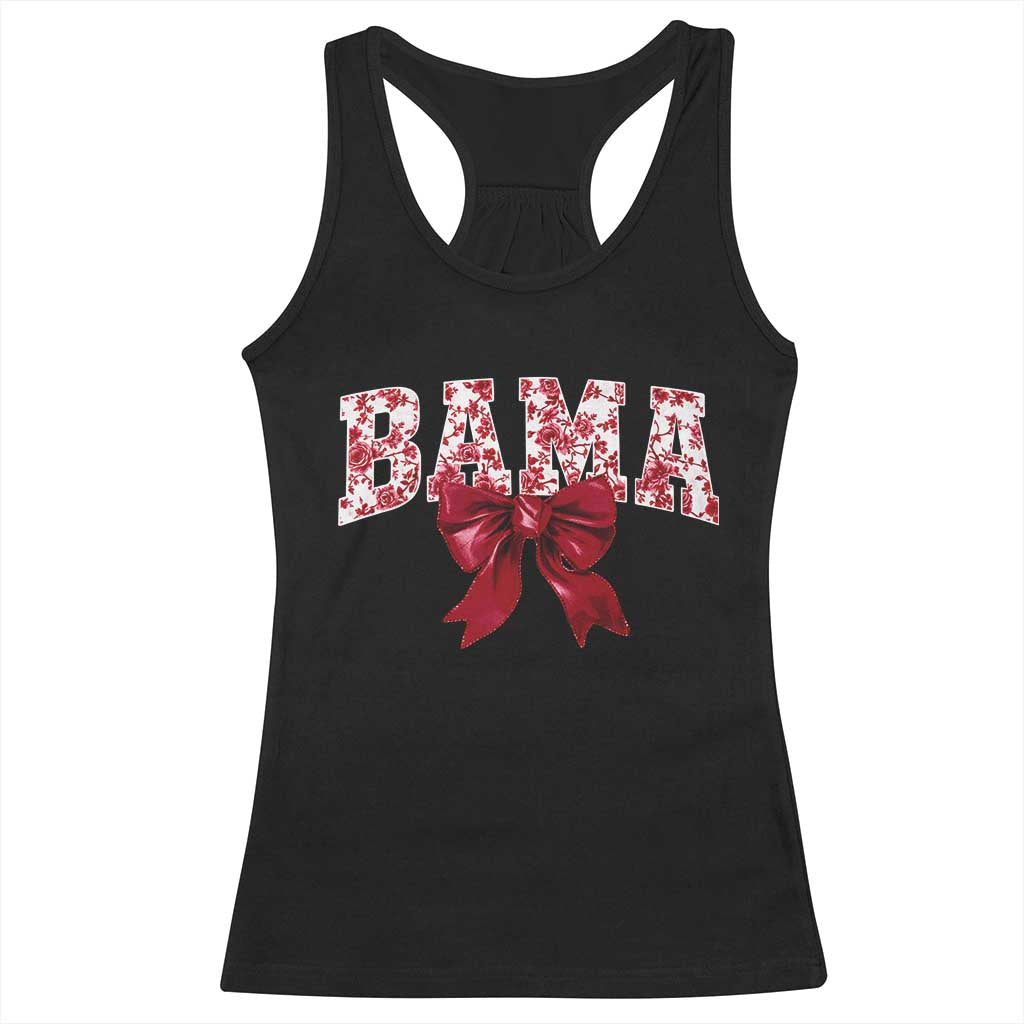 Vintage Bama Coquette Bow Racerback Tank Top Retro Varsity Alabama Football Lover AL State TS10 Black Print Your Wear
