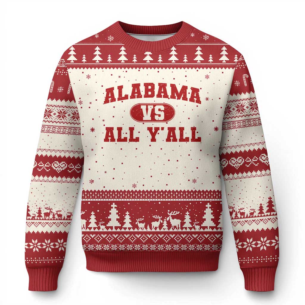Alabama Fan Ugly Christmas Sweater Vintage Sports Design Red Design Game Day TS10 Beige Red Print Your Wear