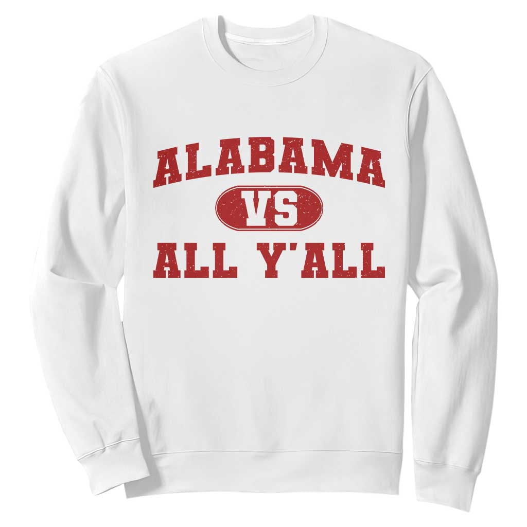 Alabama Fan Sweatshirt Vintage Sports Design Red Design Game Day TS10 White Print Your Wear