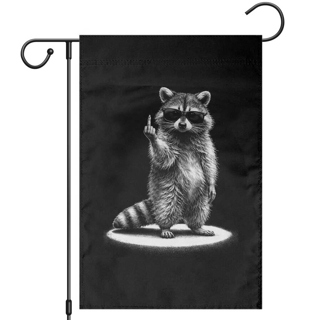 Raccoon Meme Garden Flag Middle Finger Trash Panda Sarcastic Humor TS10 Black Print Your Wear