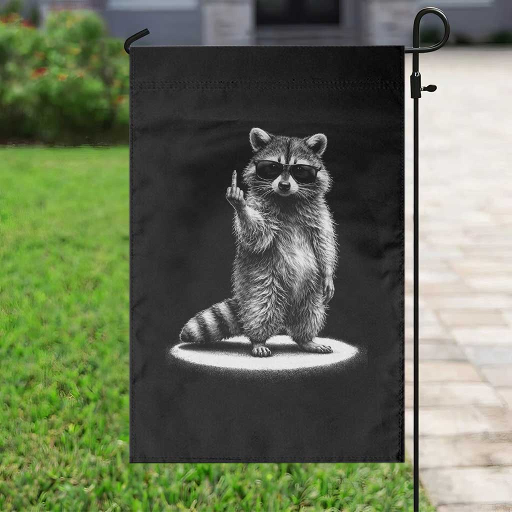 Raccoon Meme Garden Flag Middle Finger Trash Panda Sarcastic Humor TS10 Print Your Wear