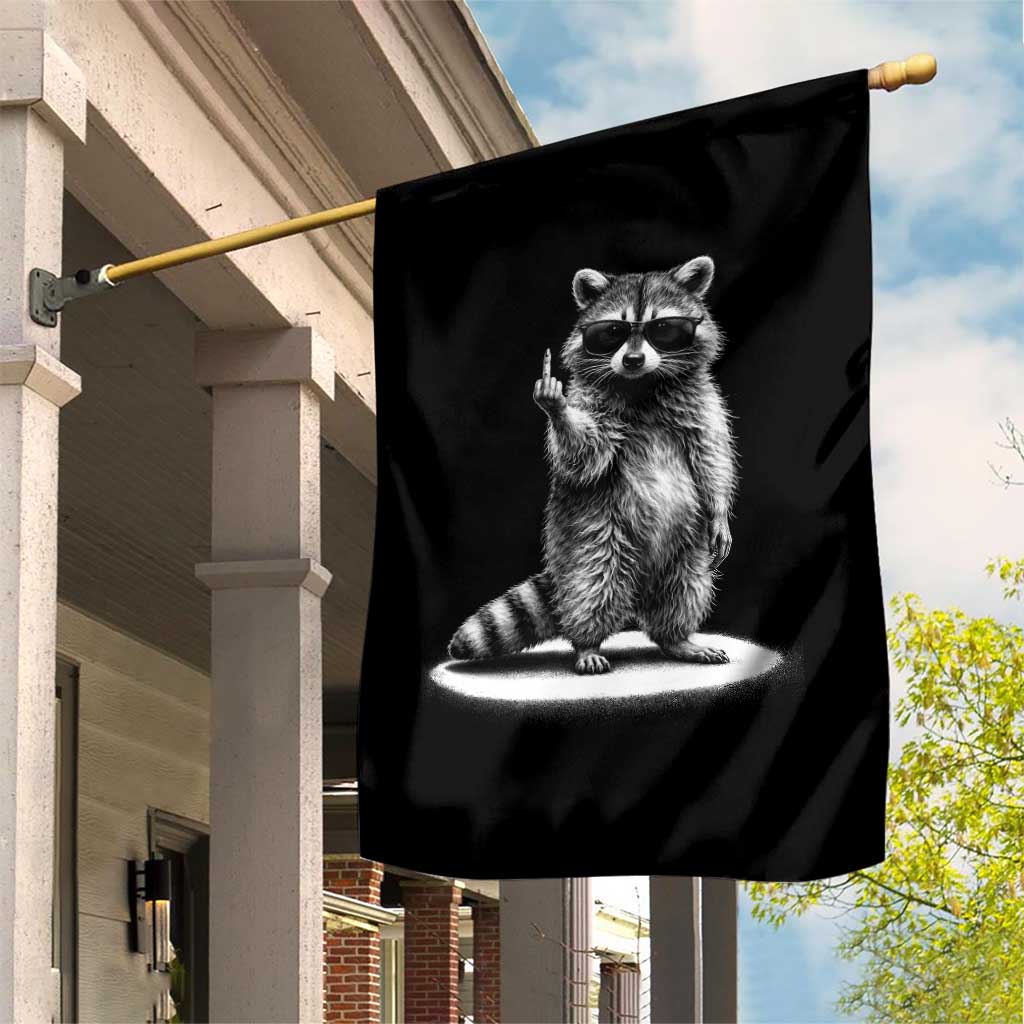 Raccoon Meme Garden Flag Middle Finger Trash Panda Sarcastic Humor TS10 Print Your Wear