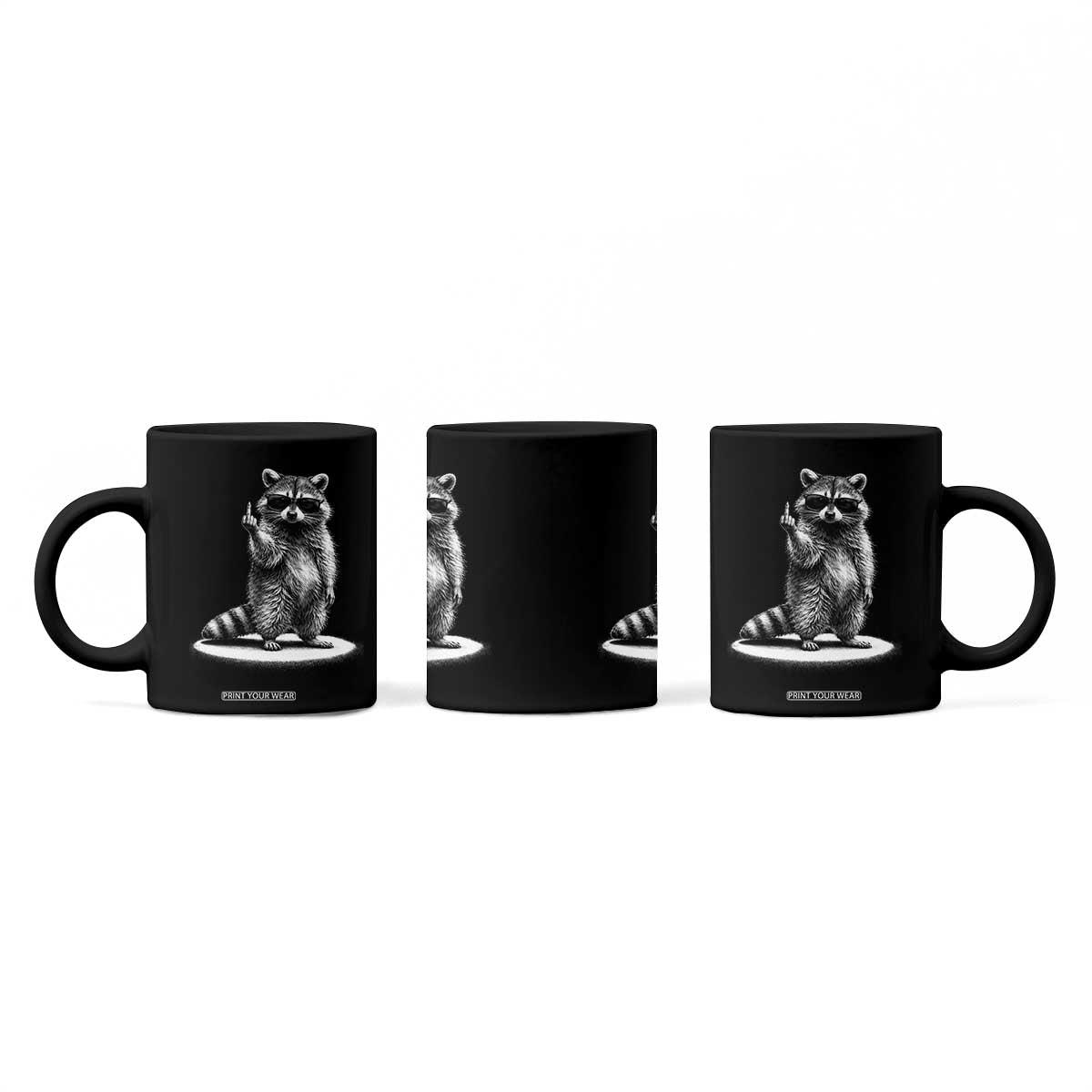Raccoon Meme Coffee Mug Middle Finger Trash Panda Sarcastic Humor TS10 Print Your Wear