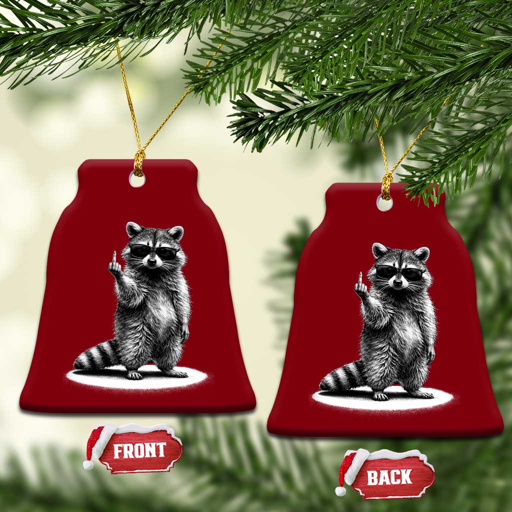 Raccoon Meme Ceramic Ornament Middle Finger Trash Panda Sarcastic Humor TS10 Print Your Wear