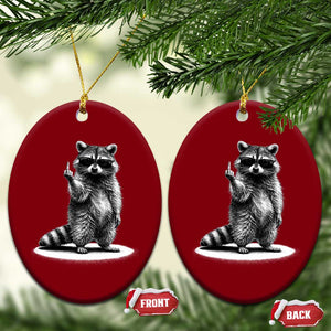Raccoon Meme Ceramic Ornament Middle Finger Trash Panda Sarcastic Humor TS10 Print Your Wear