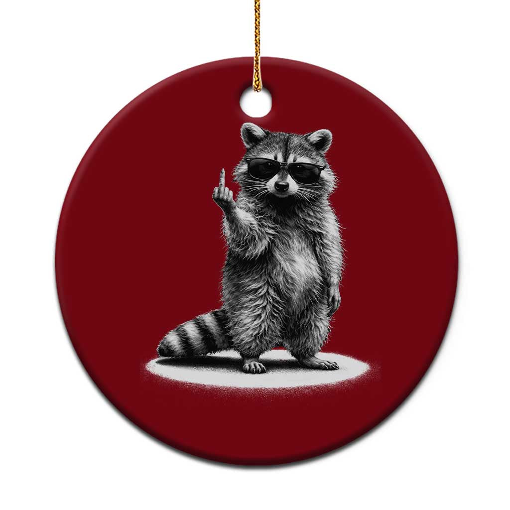 Raccoon Meme Ceramic Ornament Middle Finger Trash Panda Sarcastic Humor TS10 1pc Red Print Your Wear