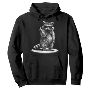 Raccoon Meme Hoodie Middle Finger Trash Panda Sarcastic Humor TS10 Black Print Your Wear