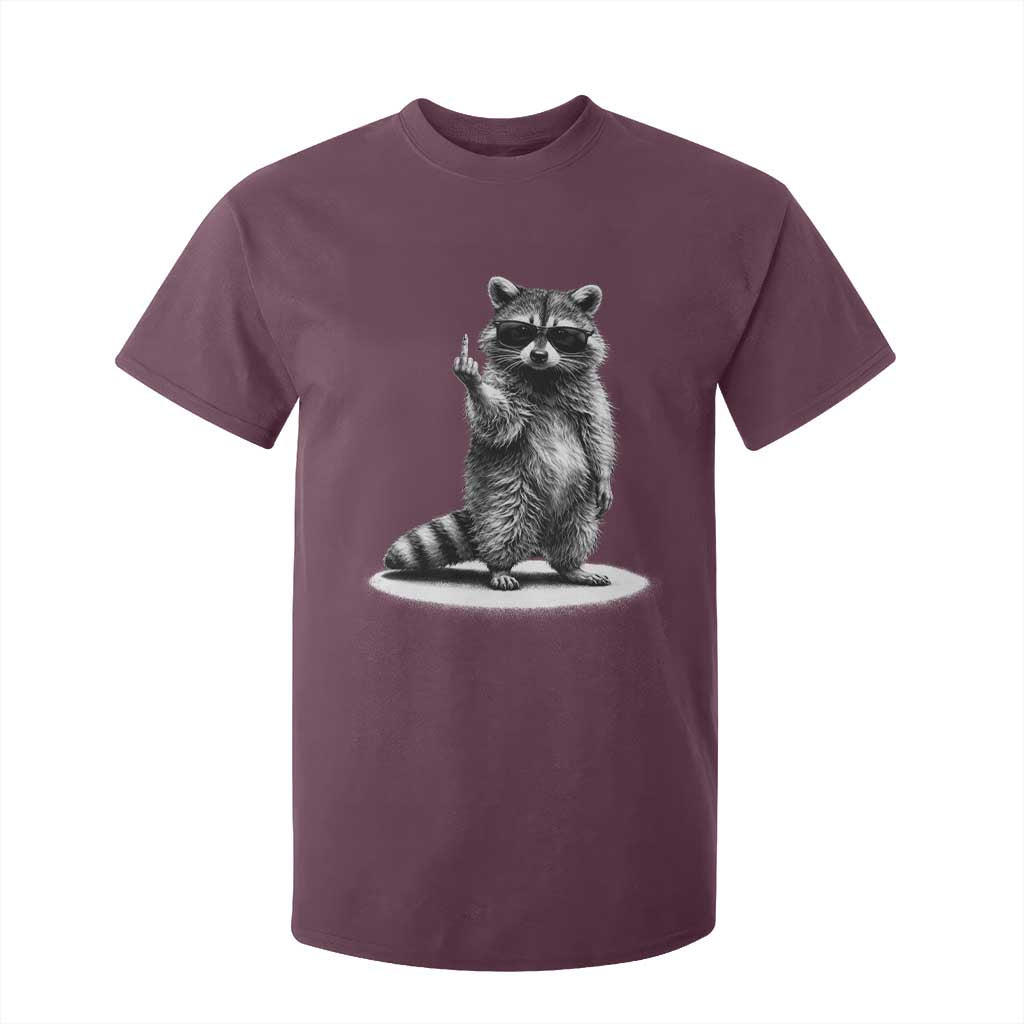 Raccoon Meme T Shirt For Kid Middle Finger Trash Panda Sarcastic Humor TS10 Maroon Print Your Wear