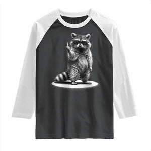 Raccoon Meme Raglan Shirt Middle Finger Trash Panda Sarcastic Humor TS10 Black White Print Your Wear