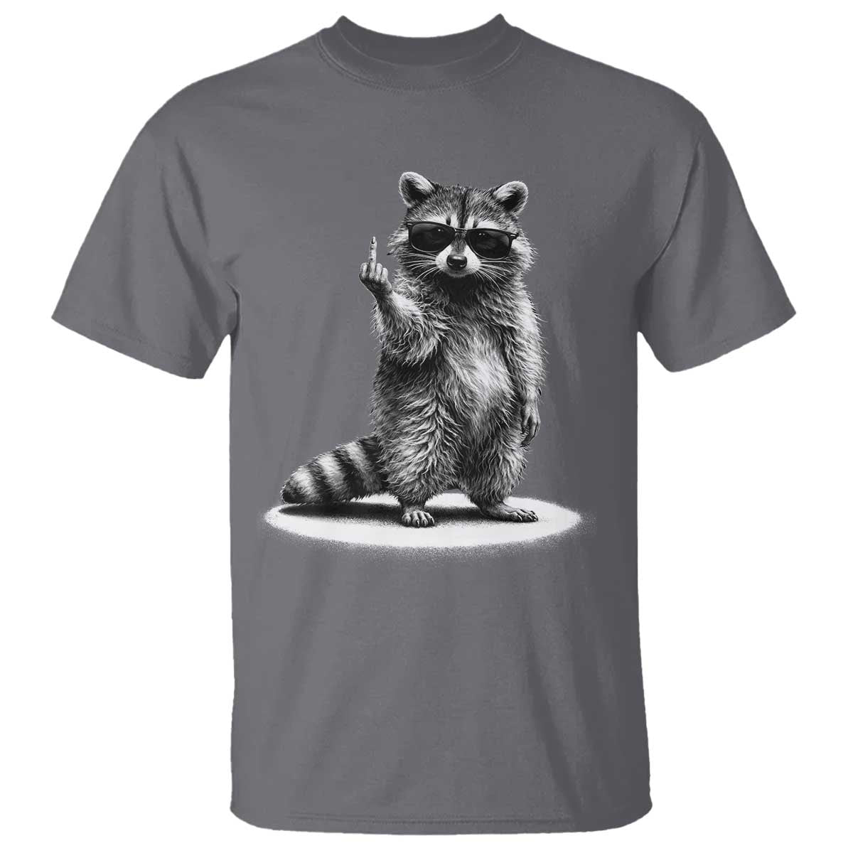 Raccoon Meme T Shirt Middle Finger Trash Panda Sarcastic Humor TS10 Charcoal Print Your Wear