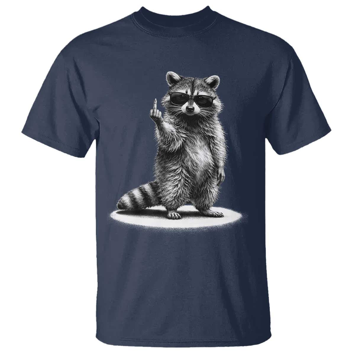 Raccoon Meme T Shirt Middle Finger Trash Panda Sarcastic Humor TS10 Navy Print Your Wear