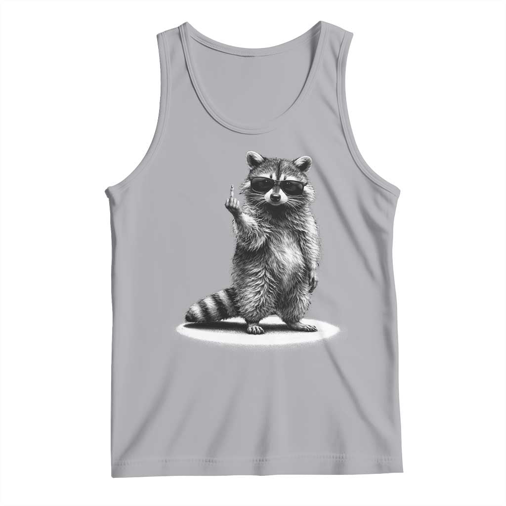 Raccoon Meme Tank Top Middle Finger Trash Panda Sarcastic Humor TS10 Athletic Heather Print Your Wear