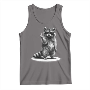 Raccoon Meme Tank Top Middle Finger Trash Panda Sarcastic Humor TS10 Deep Heather Print Your Wear