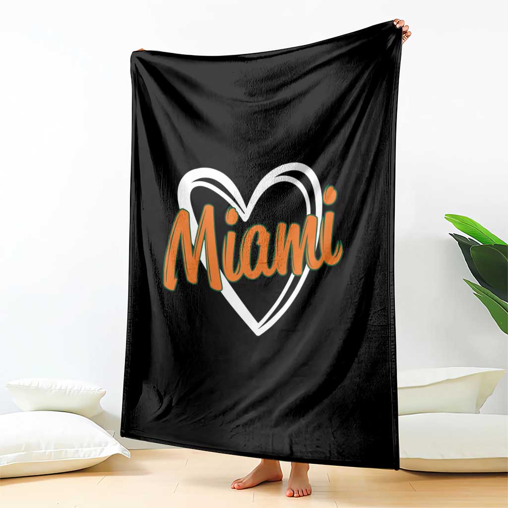 Vintage Miami Throw Blanket Classic Retro City Heart TS10 Print Your Wear