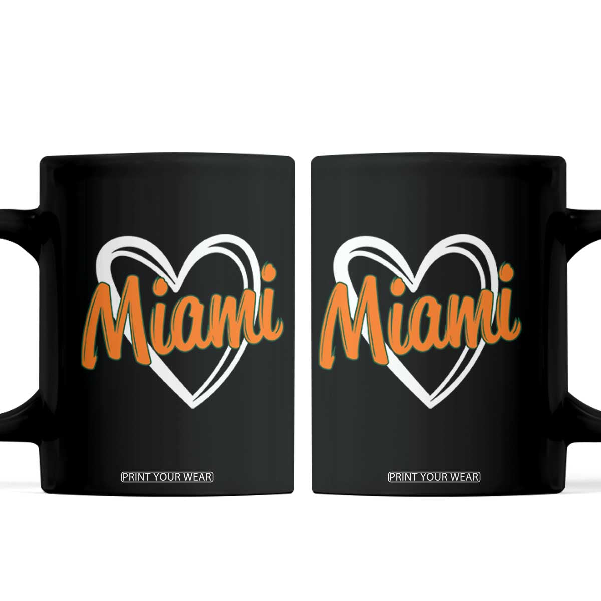 Vintage Miami Coffee Mug Classic Retro City Heart TS10 Black Print Your Wear