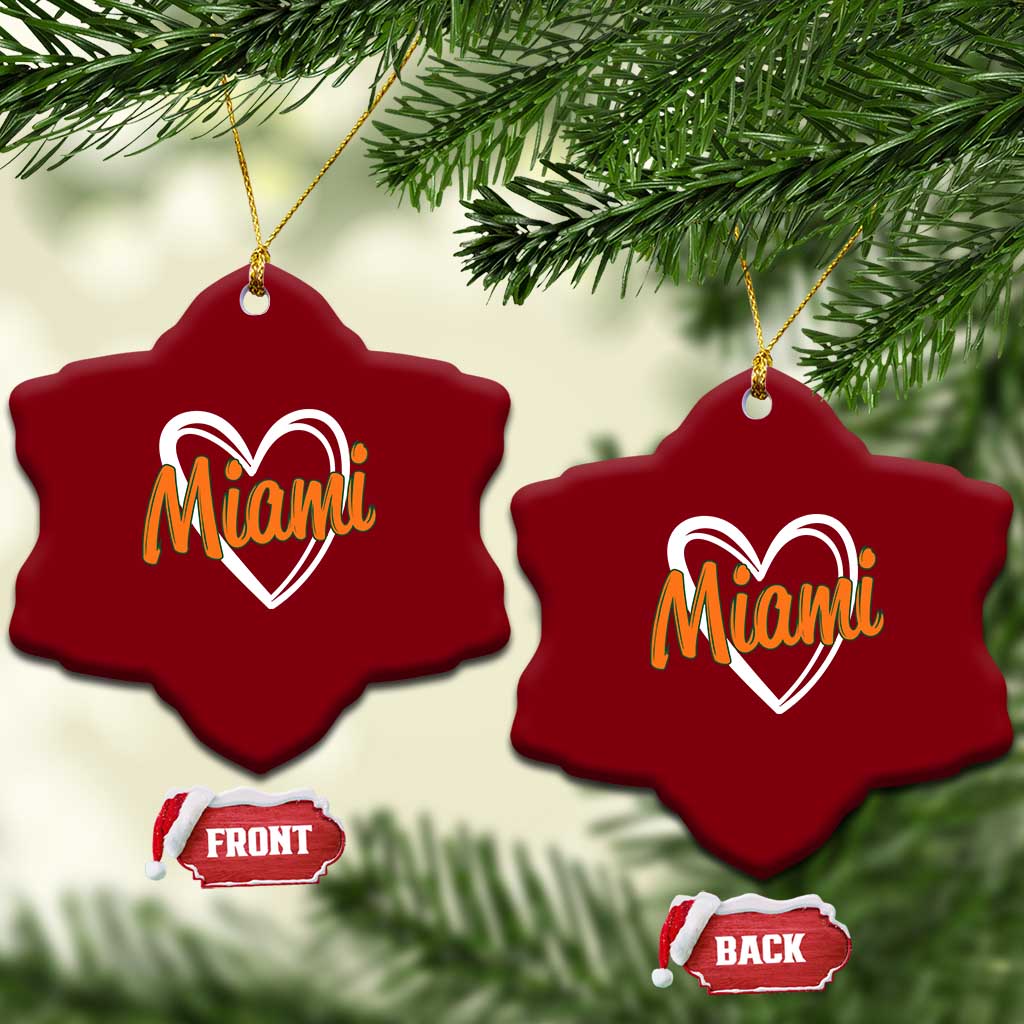 Vintage Miami Ceramic Ornament Classic Retro City Heart TS10 Print Your Wear
