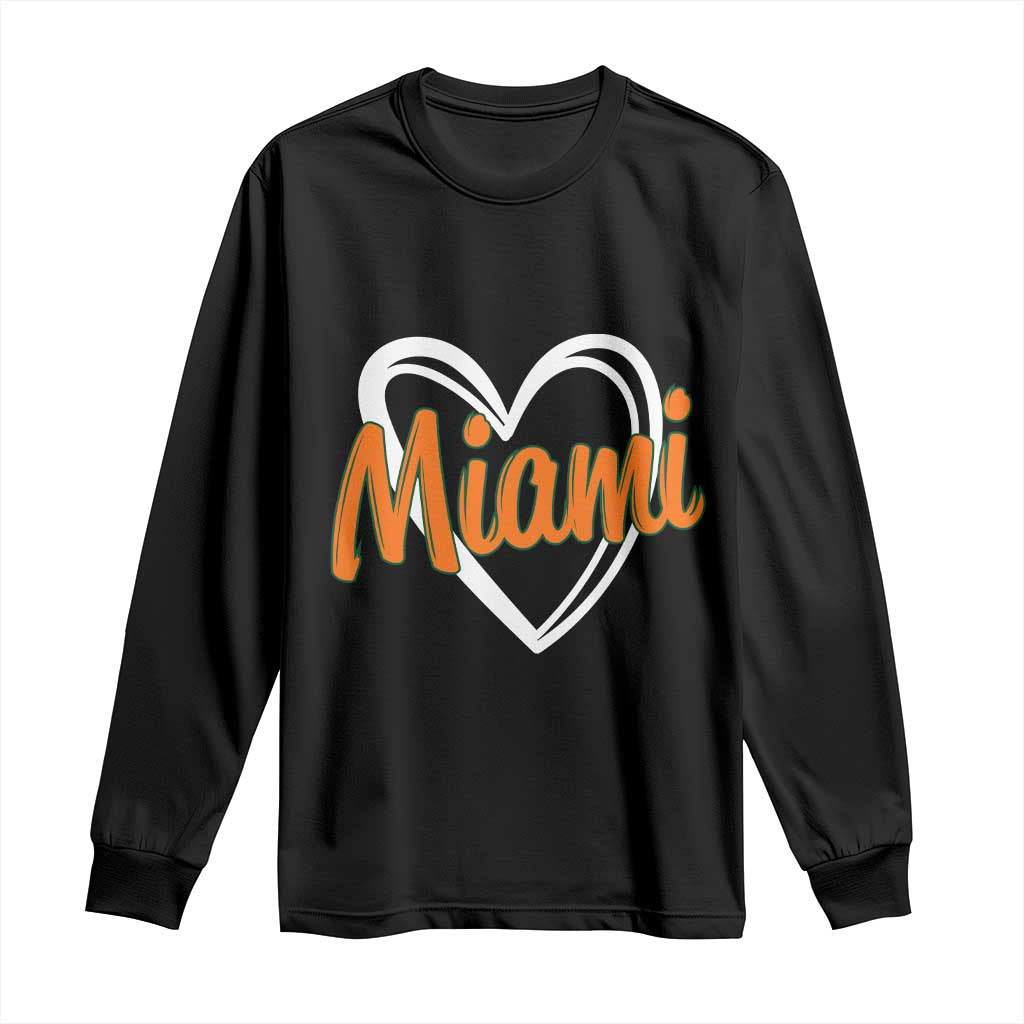 Vintage Miami Long Sleeve Shirt Classic Retro City Heart TS10 Black Print Your Wear