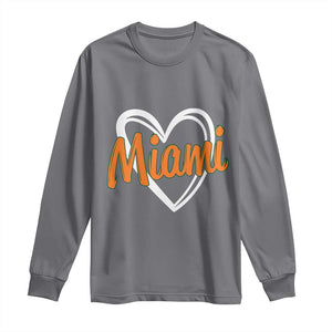 Vintage Miami Long Sleeve Shirt Classic Retro City Heart TS10 Charcoal Print Your Wear