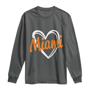 Vintage Miami Long Sleeve Shirt Classic Retro City Heart TS10 Dark Heather Print Your Wear