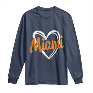 Vintage Miami Long Sleeve Shirt Classic Retro City Heart TS10 Navy Print Your Wear