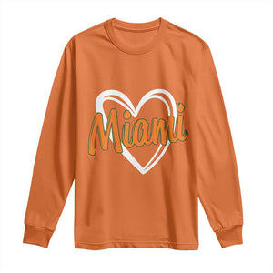 Vintage Miami Long Sleeve Shirt Classic Retro City Heart TS10 Orange Print Your Wear