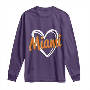 Vintage Miami Long Sleeve Shirt Classic Retro City Heart TS10 Purple Print Your Wear