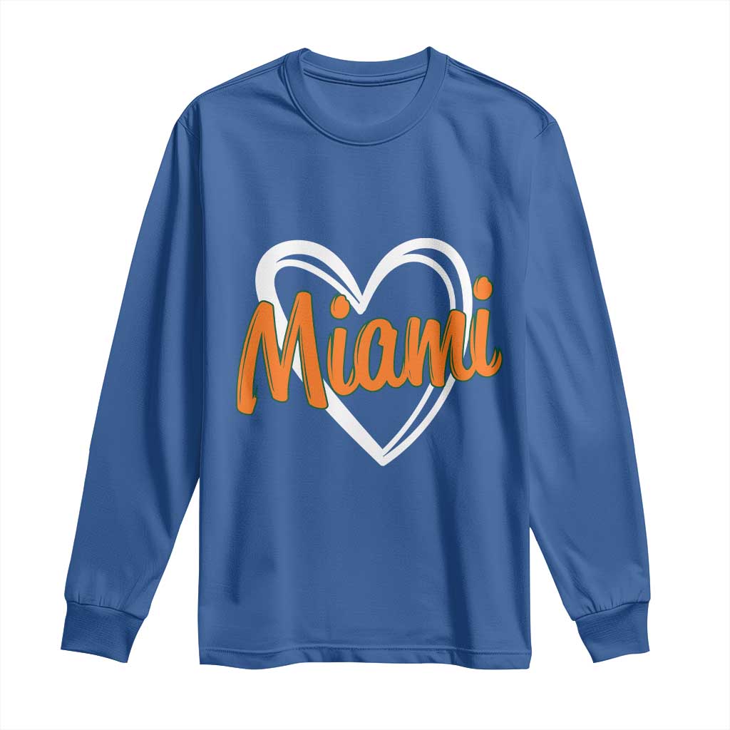 Vintage Miami Long Sleeve Shirt Classic Retro City Heart TS10 Royal Blue Print Your Wear