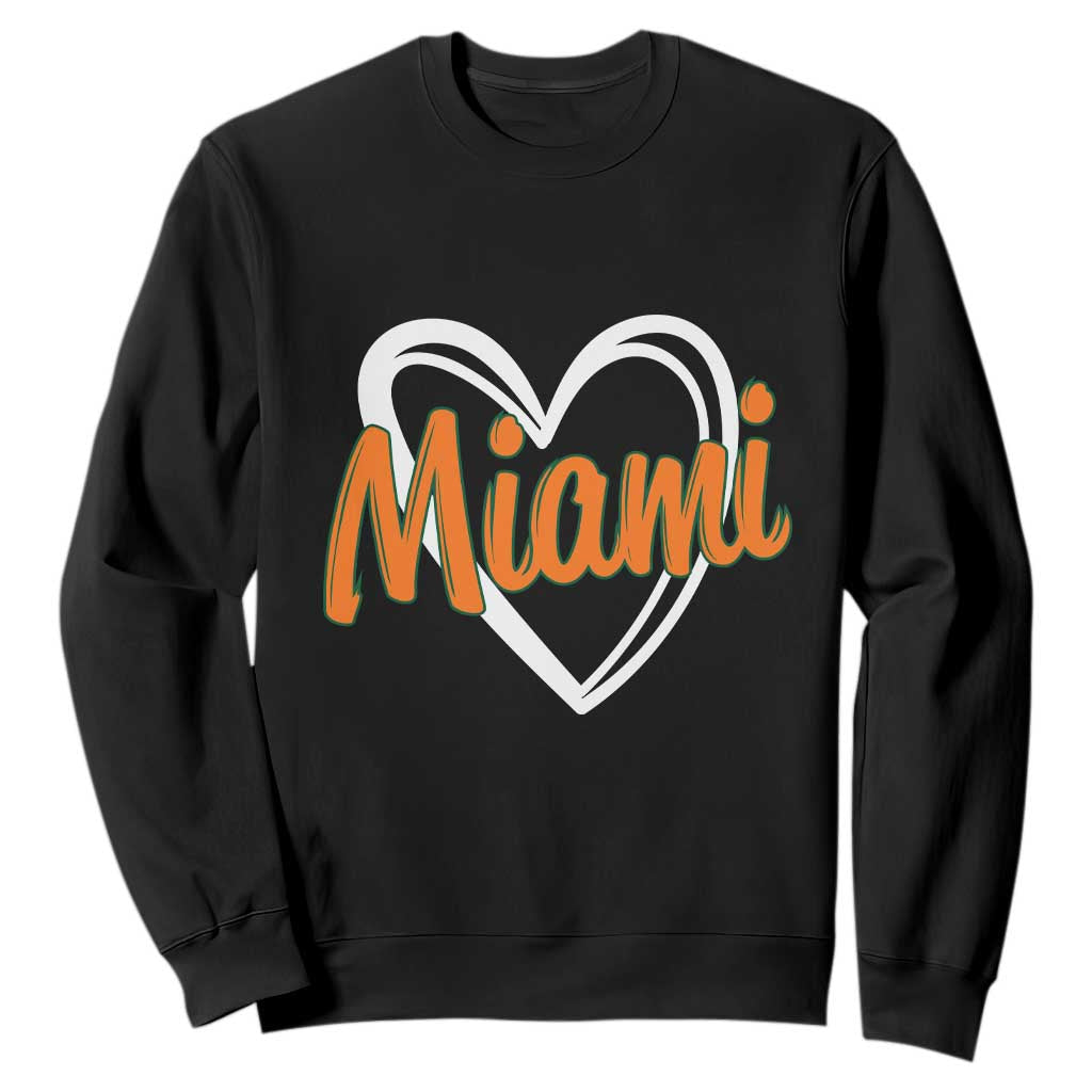 Vintage Miami Sweatshirt Classic Retro City Heart TS10 Black Print Your Wear