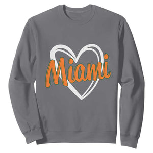 Vintage Miami Sweatshirt Classic Retro City Heart TS10 Charcoal Print Your Wear