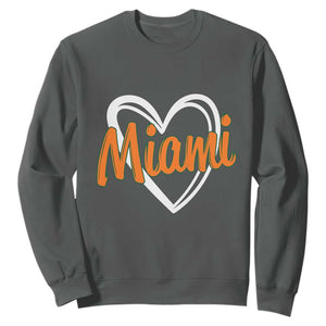 Vintage Miami Sweatshirt Classic Retro City Heart TS10 Dark Heather Print Your Wear