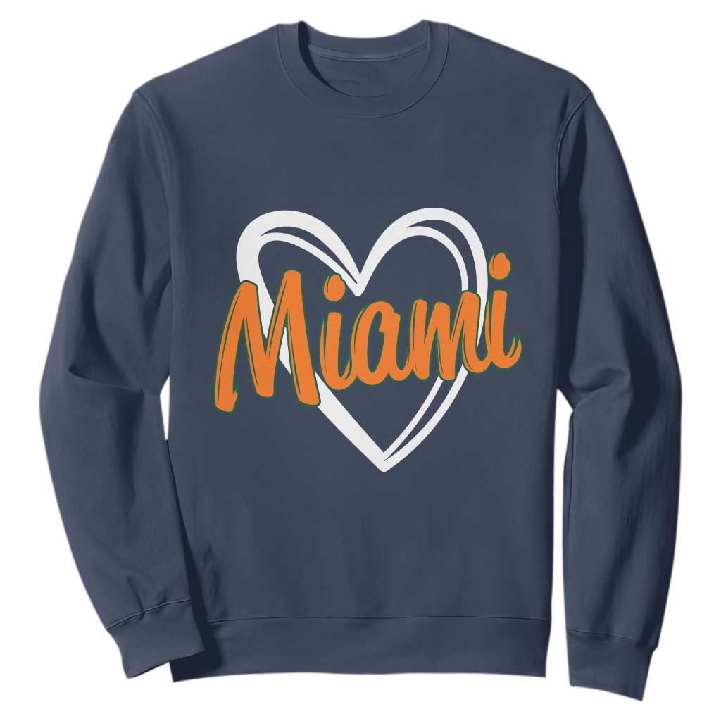 Vintage Miami Sweatshirt Classic Retro City Heart TS10 Navy Print Your Wear