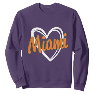 Vintage Miami Sweatshirt Classic Retro City Heart TS10 Purple Print Your Wear