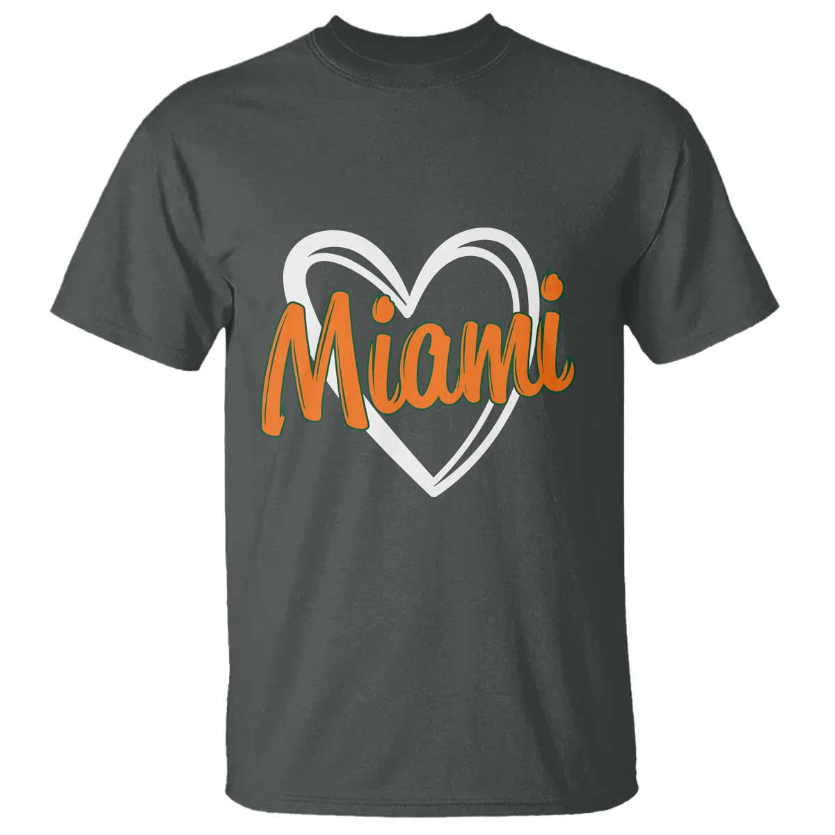 Vintage Miami T Shirt Classic Retro City Heart TS10 Dark Heather Print Your Wear
