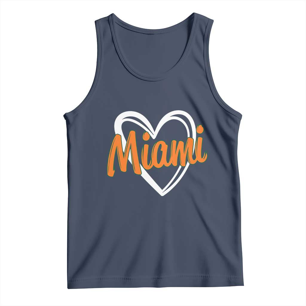 Vintage Miami Tank Top Classic Retro City Heart TS10 Navy Print Your Wear